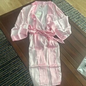 Show Me Your Mumu Pink Striped Satin Robe